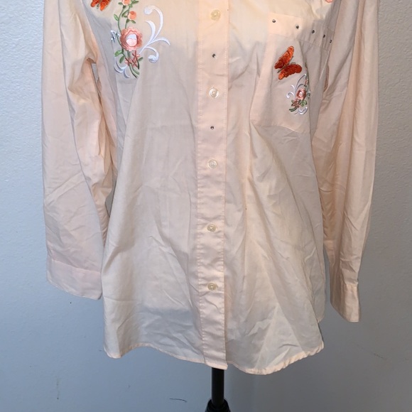 Softwear western embroidered floral sequined long sleeve button down shirt - Picture 3 of 11